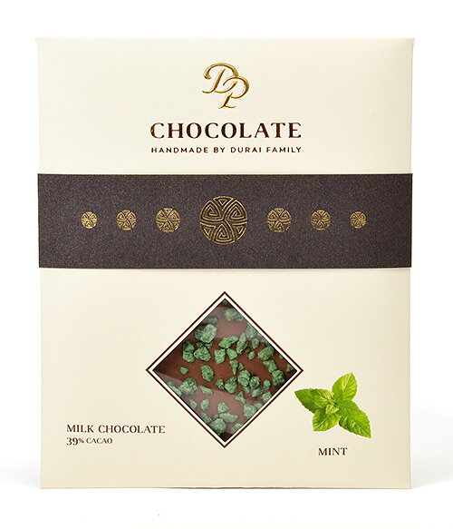Tabulková čokoláda Basic mléčná s krystalickou mátou (70g)