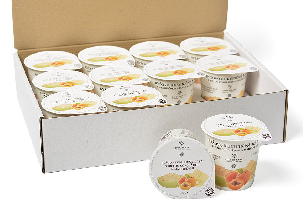 Rýžovo-kukuřičná kaše s bílou čokoládou a meruňkami (12x40g)