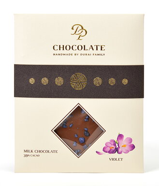 Tabulková čokoláda Basic mléčná s krystalickou fialkou (70g)