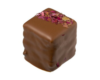 Čokoládový brownies s mandlově-pistáciové pralinky v mléčné čokoládě