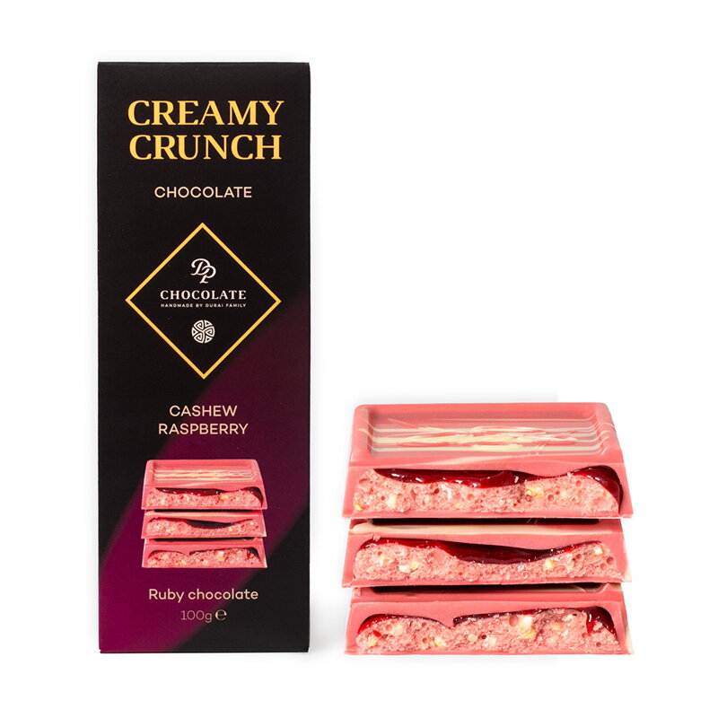 Tabuľka Creamy Crunch – Malinová s kešu orechmi (100g) Tabuľka Creamy Crunch – Malinová s kešu orechmi (100g)