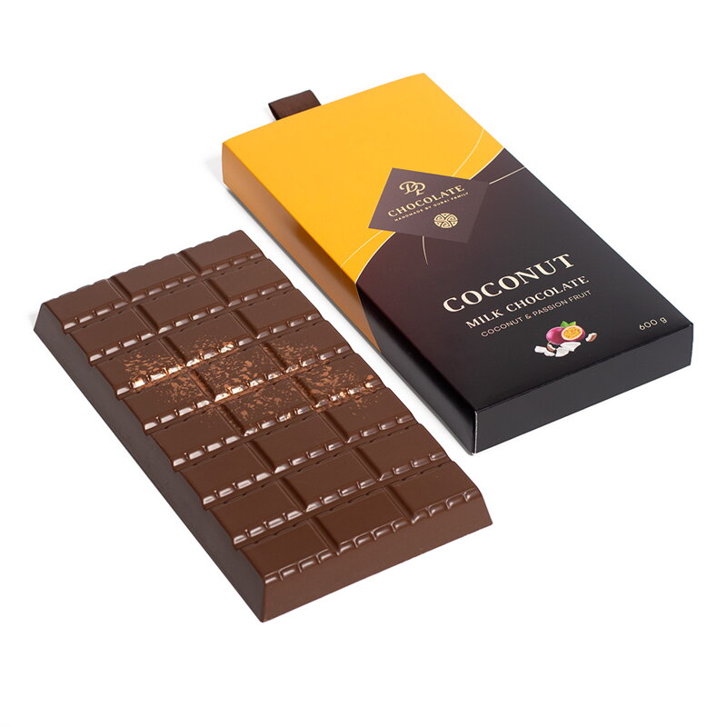 Plnená mliečna čokoláda Marakuja & Kokos (600 g)