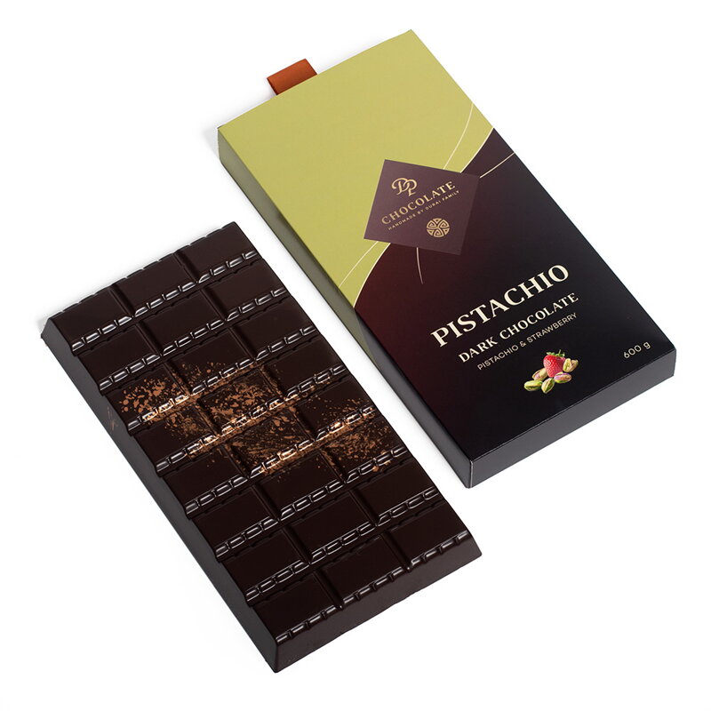 Plnená čokoláda Jahoda & Pistácia (600 g)