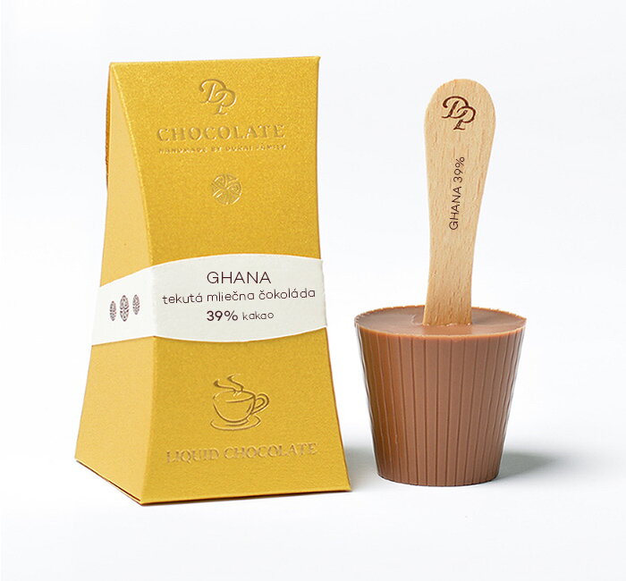 Tekutá čokoláda v krabičce Origin mléčná Ghana 39% (40g) Tekutá čokoláda v krabičce Origin mléčná Ghana 39% (40g)
