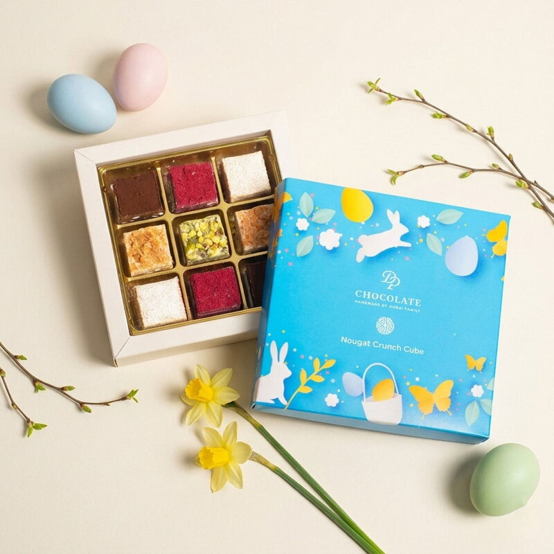 Nougat Crunch Cube – květinový vzor (90 g)