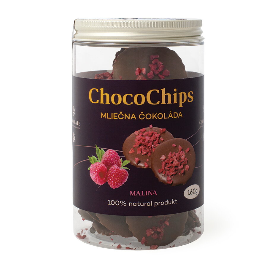 ChocoChips - Mléčná čokoláda s malinami (800g)