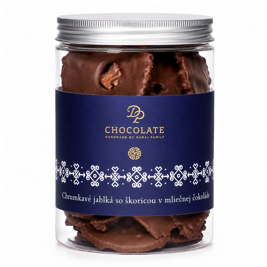 SK Sušená jablka macerovaná se skořicí v mléčné čokoládě (300 g)