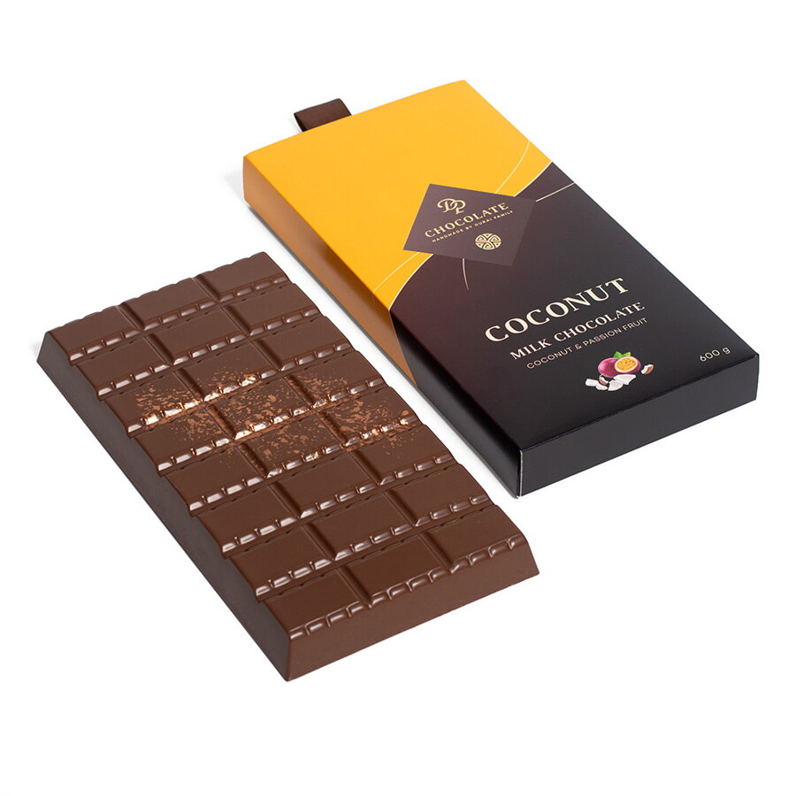 Plnená mliečna čokoláda Marakuja & Kokos (600 g)