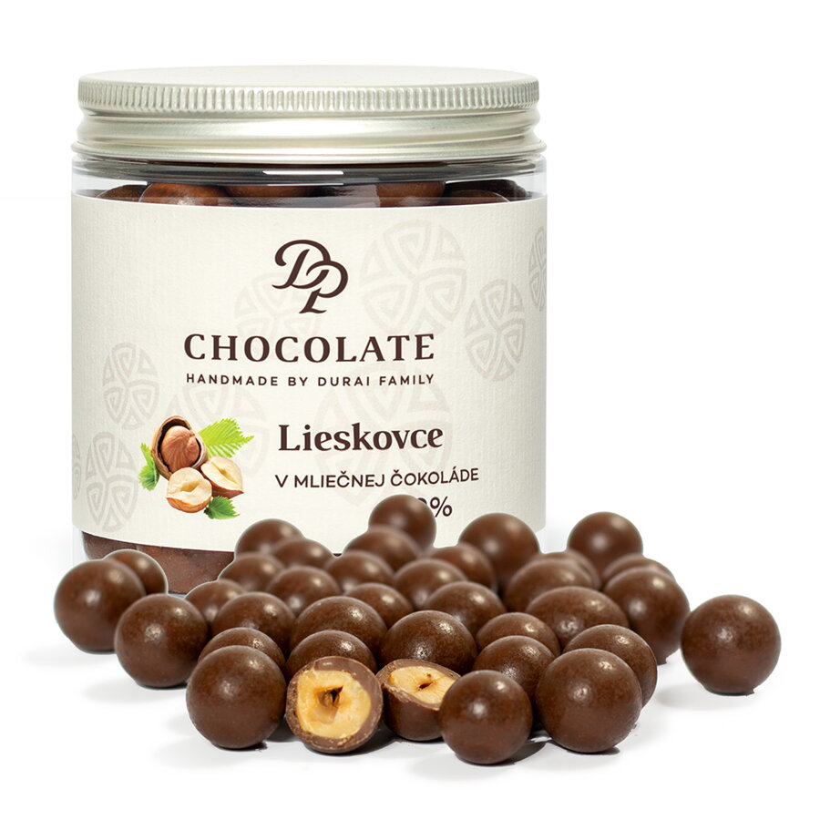 Dražé – lískové ořechy v mléčné čokoládě (150g)