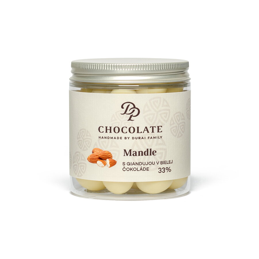 Dražé - Mandle s giandujou v bielej čokoláde s tonkou (160g)