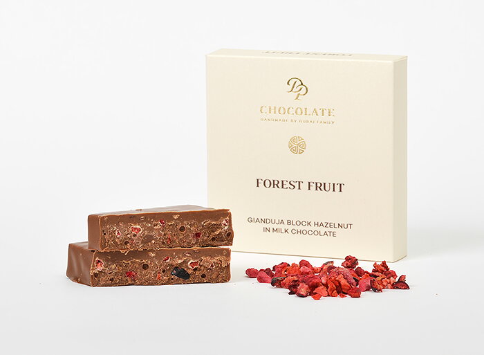 Gianduja Block Hazelnut Forest Fruit (30g) (balenie 5ks)