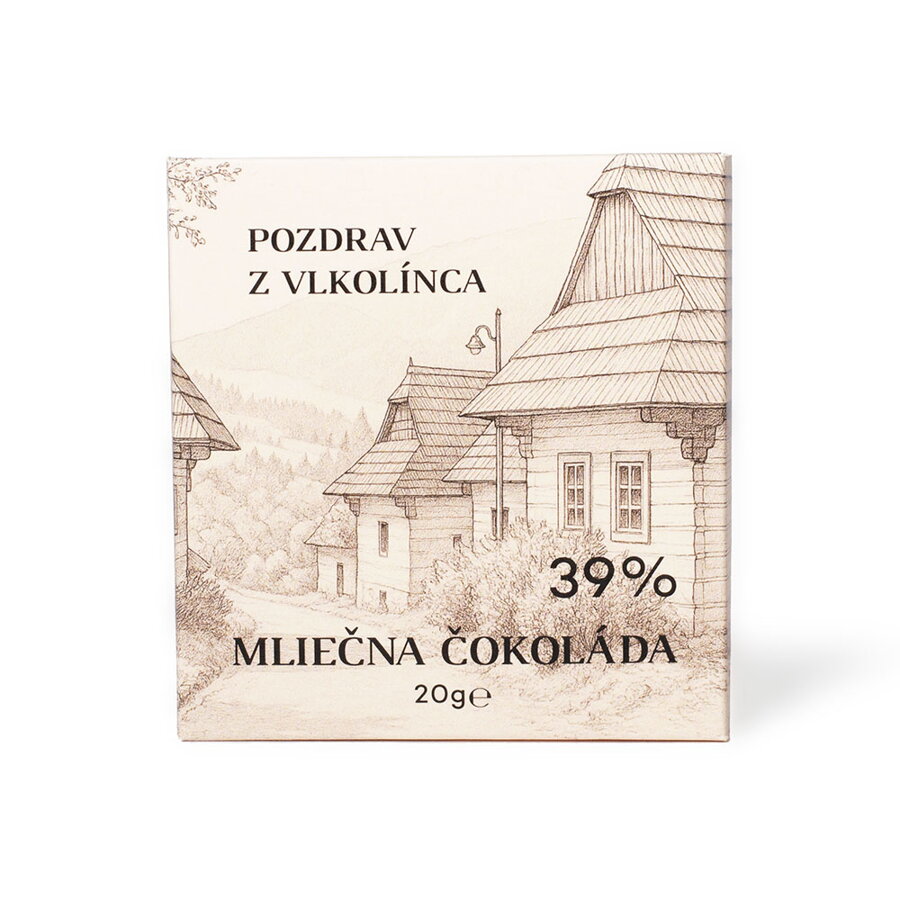 Čokoláda mliečna (20g) Vlkolínec (balenie 60ks)