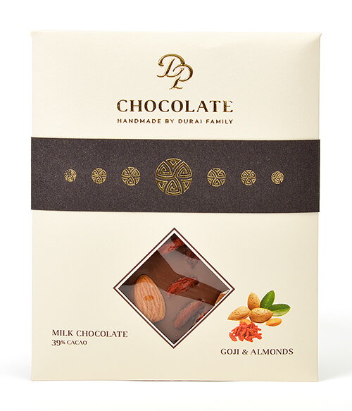 Tabuľková čokoláda Basic mliečna s goji a mandľami (70g) (balenie 5ks)