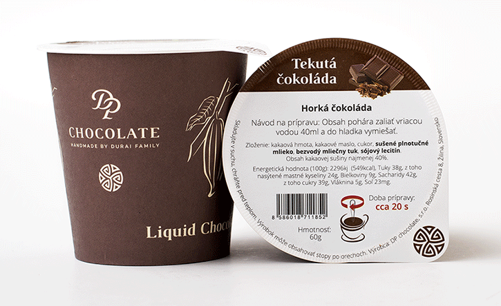 Tekutá čokoláda v kelímku hořká (60g)