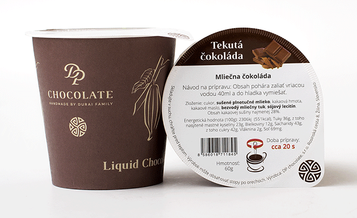 Tekutá čokoláda v tégliku mliečna (60g)