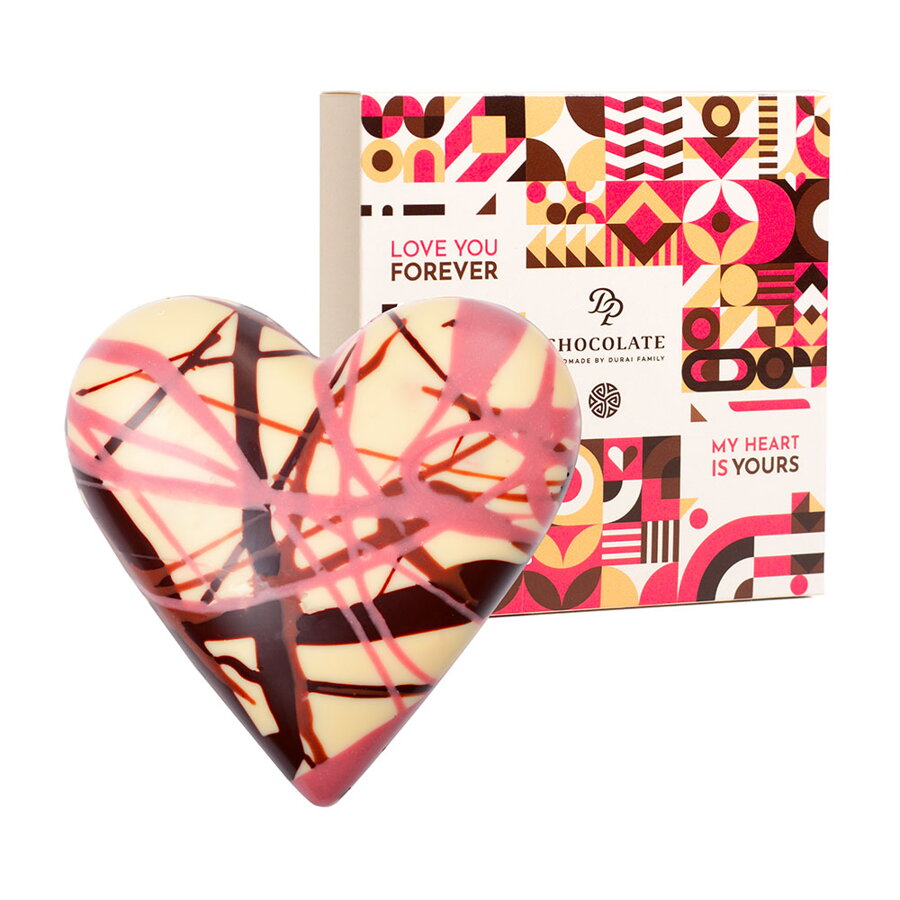 Srdiečko z bielej čokolády s lieskovými orechmi (100g)